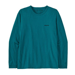 Patagonia W's L/S P-6 Logo Responsibili-Tee - Recycled Cotton & Recycled Polyester Belay Blue Shirt