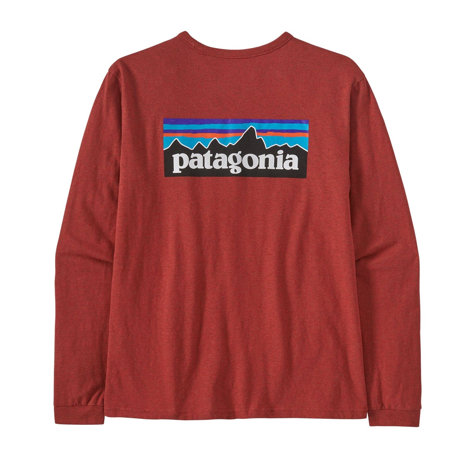 Patagonia W's L/S P-6 Logo Responsibili-Tee - Recycled Cotton & Recycled Polyester Burl Red Shirt