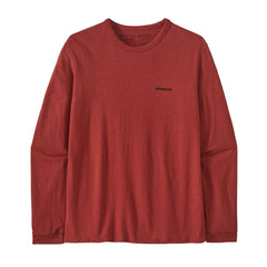 Patagonia W's L/S P-6 Logo Responsibili-Tee - Recycled Cotton & Recycled Polyester Burl Red Shirt