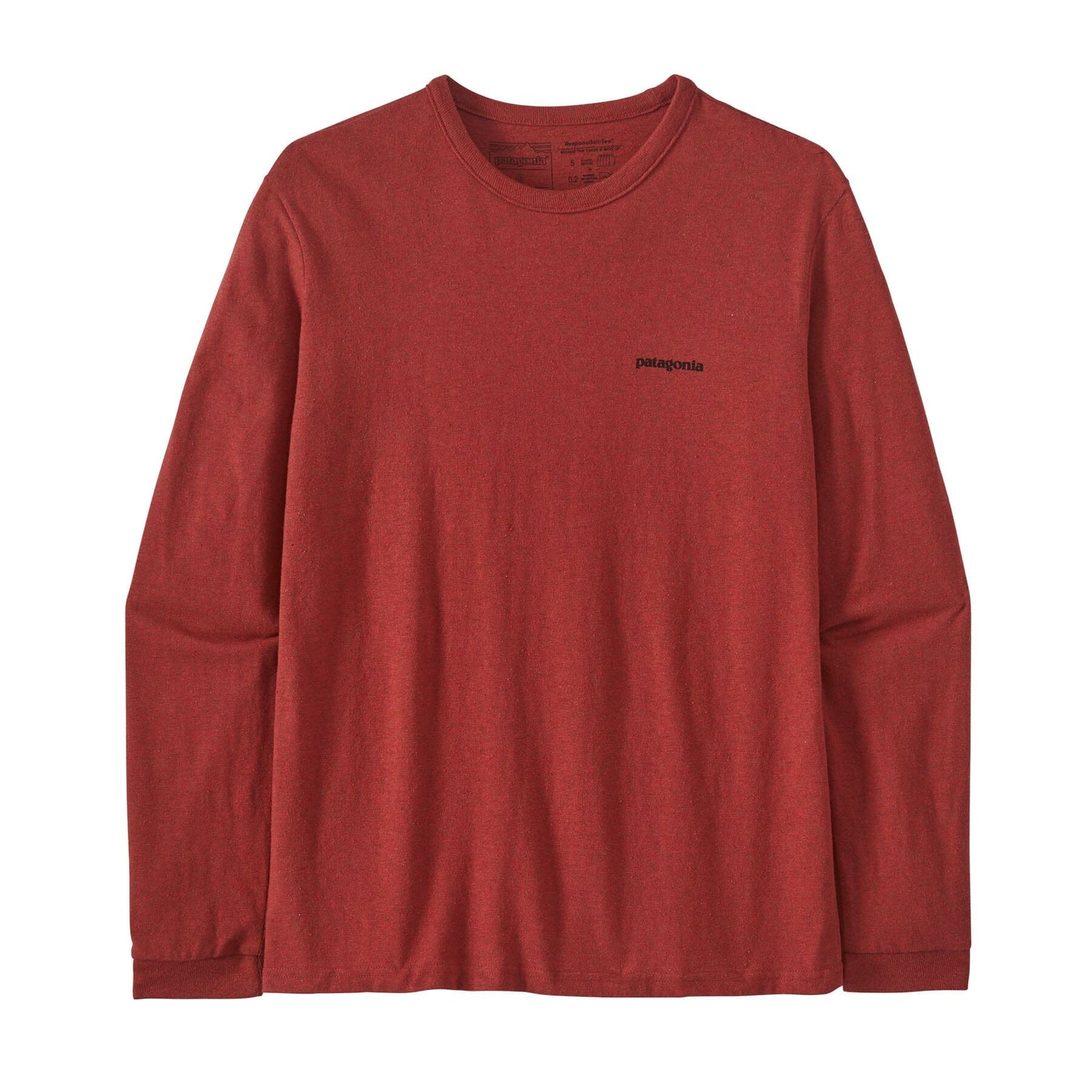 Patagonia W's L/S P-6 Logo Responsibili-Tee - Recycled Cotton & Recycled Polyester Burl Red Shirt