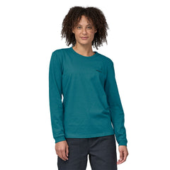 Patagonia - W's L/S P-6 Logo Responsibili-Tee - Recycled Cotton & Recycled Polyester - Weekendbee - sustainable sportswear