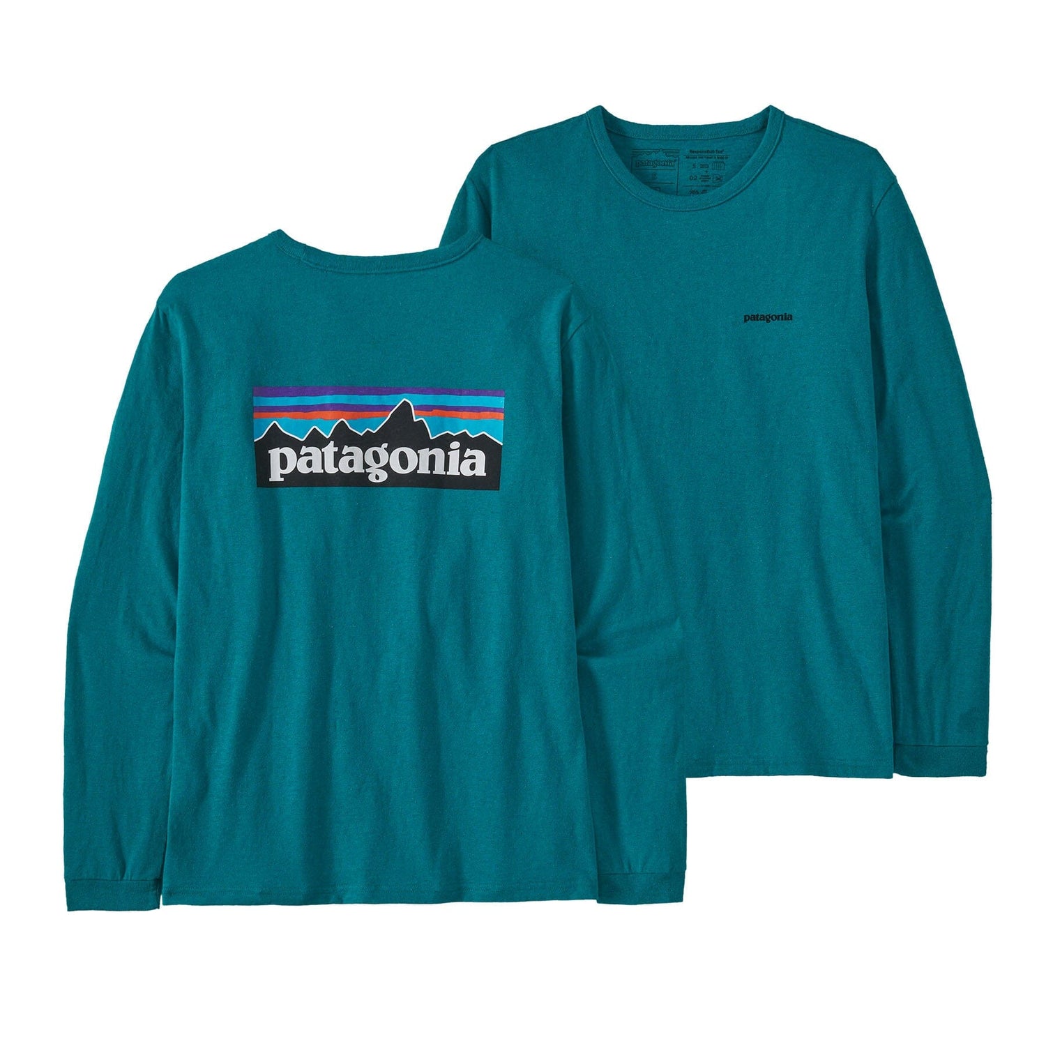 Patagonia - W's L/S P-6 Logo Responsibili-Tee - Recycled Cotton & Recycled Polyester - Weekendbee - sustainable sportswear