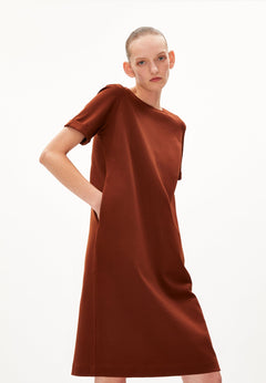 Armedangels W's Maailana Jersey Dress - Lenzing™ Ecovero™ mix Cacao Dress