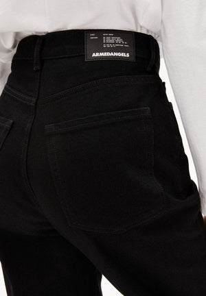 Armedangels W's Mairaa Jeans - Mom Fit High Waist - 100% Recycled cotton Rinse Black 32