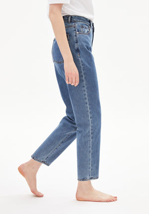Armedangels W's Mairaa - Mom Fit High Waist - 100% Organic cotton Mid Blue 32