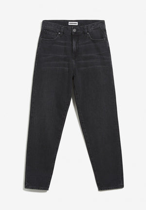 Armedangels W's Mairaa - Mom Fit High Waist - 100% Organic cotton Washed Down Black 32