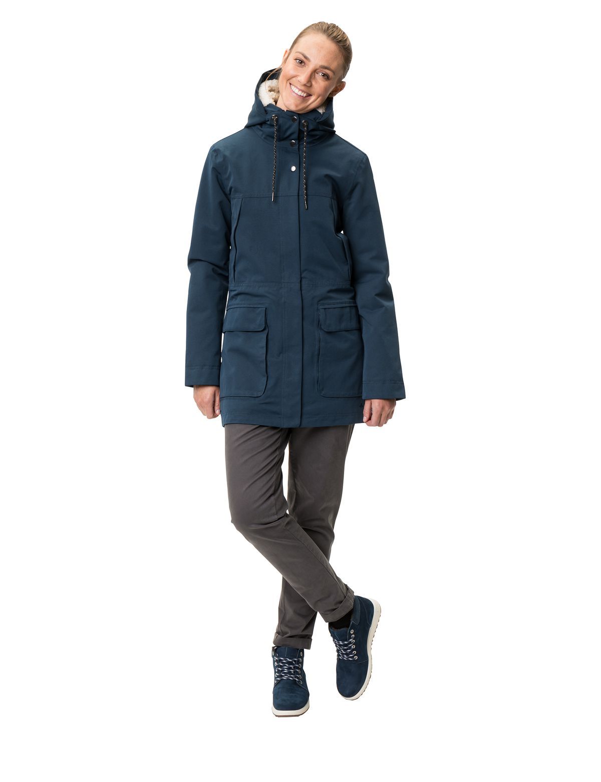 Vaude W's Manukau II Parka - Recycled Polyester Dark Sea Jacket