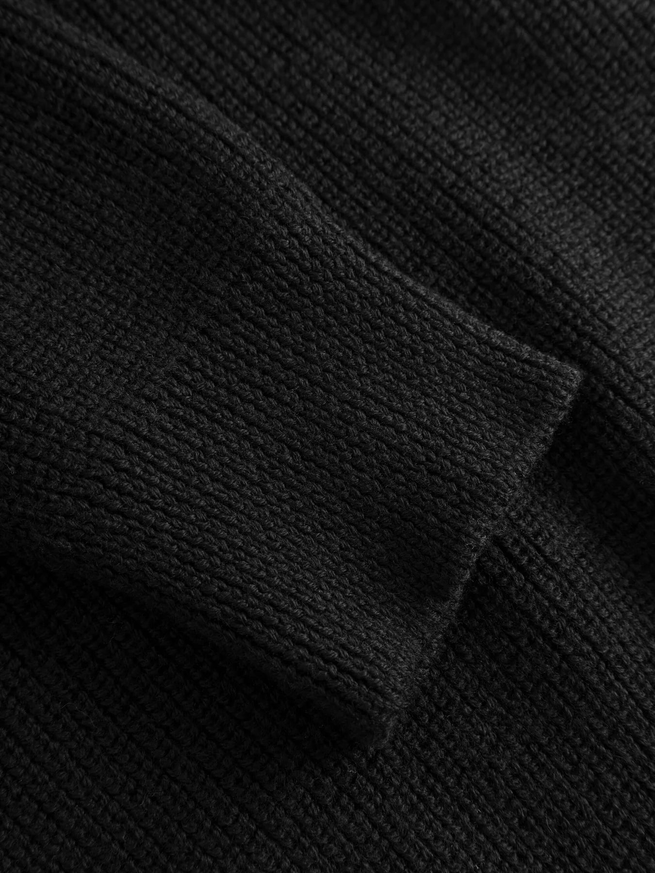 KnowledgeCotton Apparel W's Merino half zip high neck shirt - 100% Merino Wool Black Jet Shirt