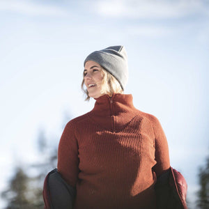 North Outdoor W's Metso Sweater - 100 % Merino Wool - Made in Finland Rust