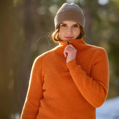 North Outdoor W's Metso Sweater - 100 % Merino Wool - Made in Finland Flame Shirt