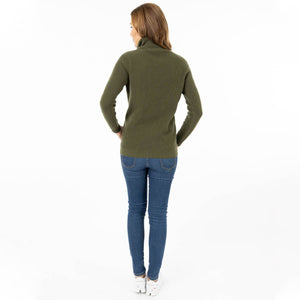 North Outdoor W's Metso Sweater - 100 % Merino Wool - Made in Finland Olive Green