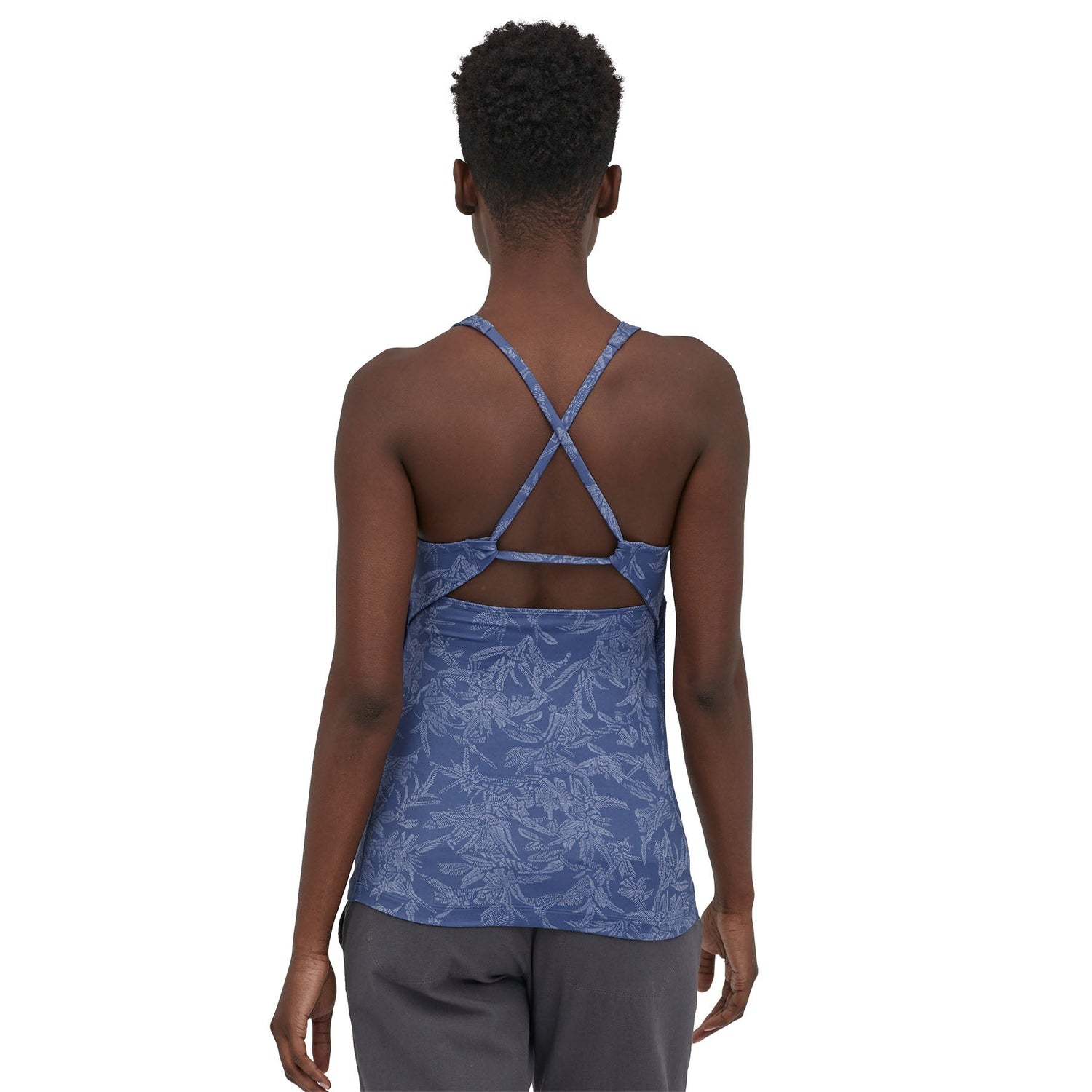 Patagonia W's Mibra Tank Top - Recycled Polyester Monkey Flower: Current Blue Shirt