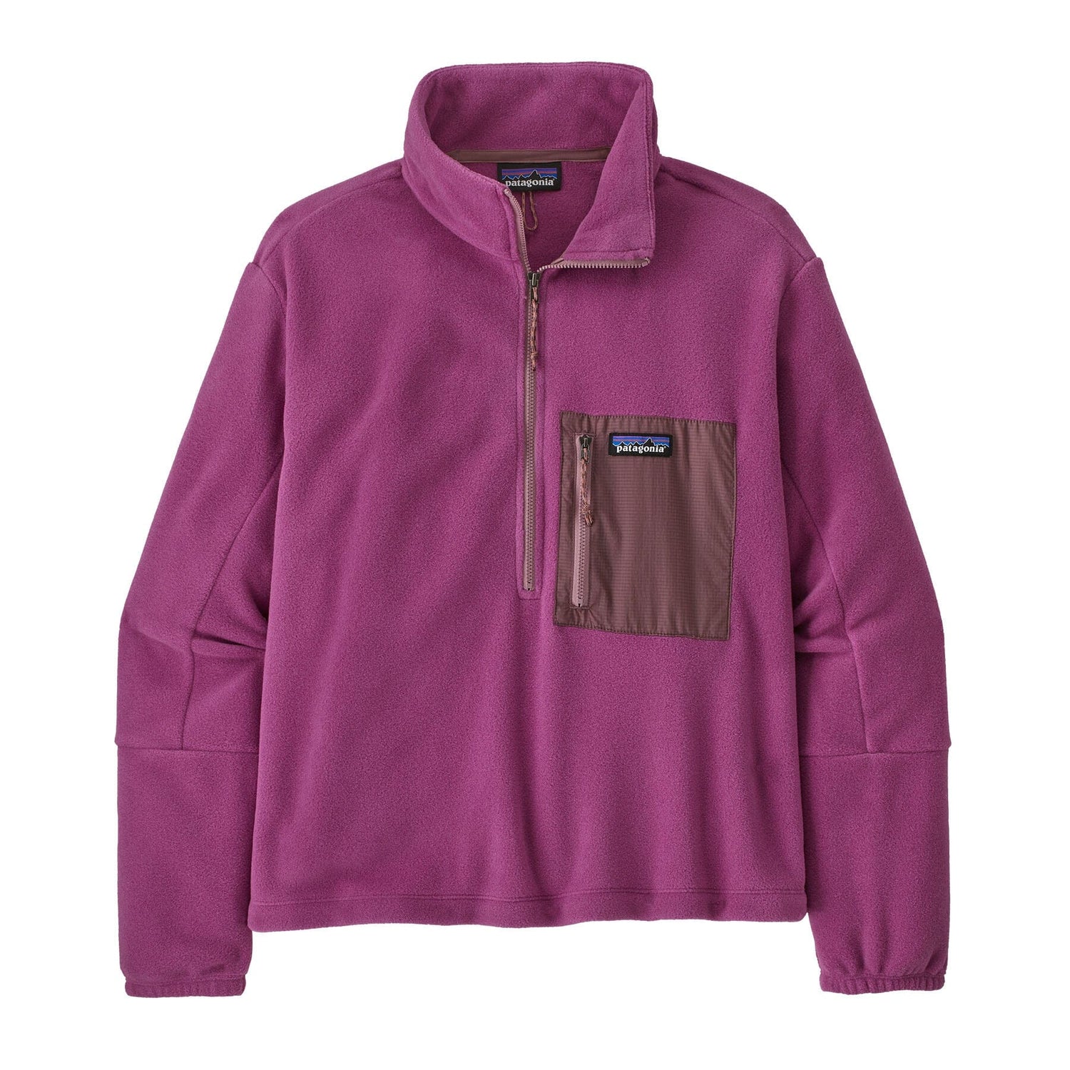 Patagonia W's Microdini 1/2 Zip Fleece Pullover - 100% Recycled Polyester Amaranth Pink Shirt