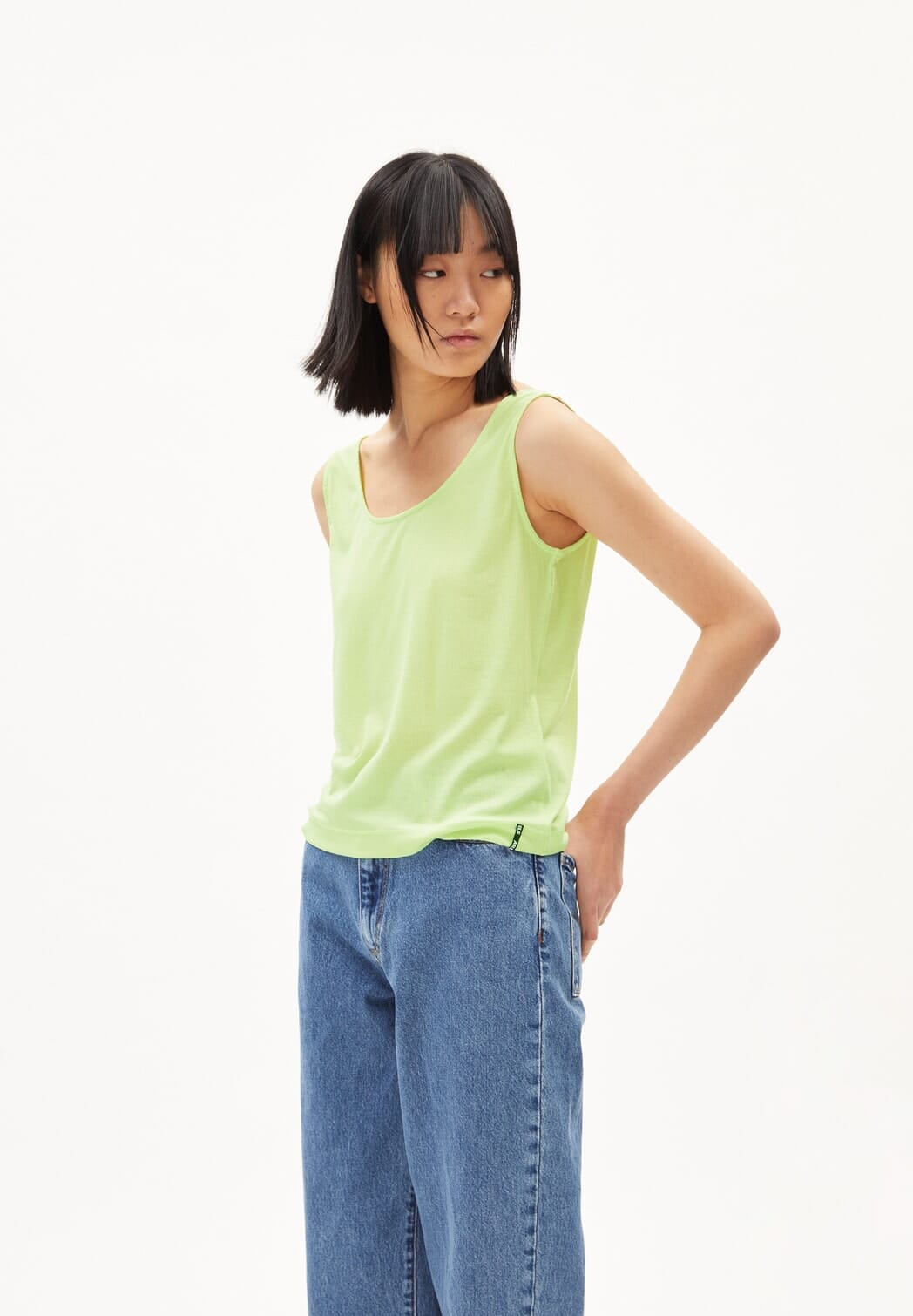 Armedangels W's Minaami Top - Tencel Lyocell & Organic Cotton Light lime Shirt