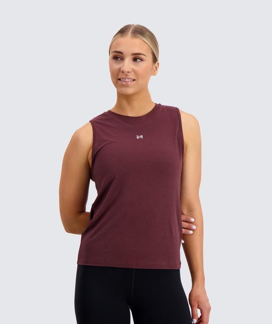 Gymnation W's Muscle Tank Top - OEKO-TEX®-certified material, Tencel & PES Wine Red Shirt