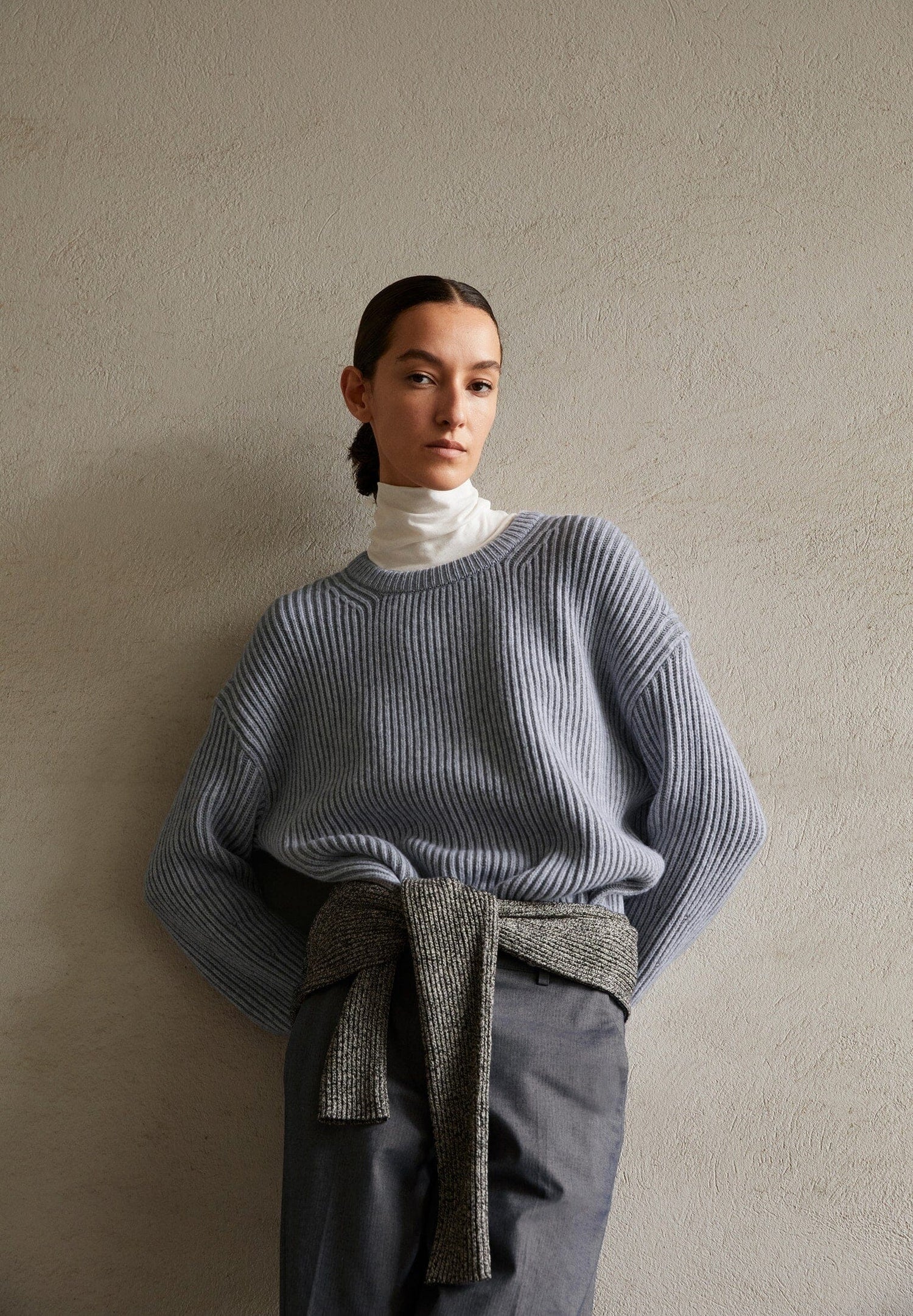 Armedangels W's Naaruko knit - Organic cotton, recycled wool & organic wool Light Grey Melange Shirt