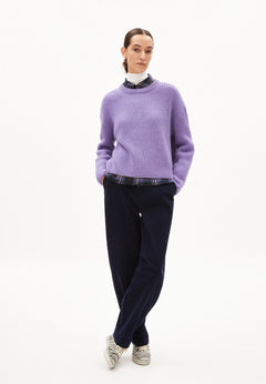 Armedangels W's Naaruko knit - Organic cotton, recycled wool & organic wool Purple Stone Shirt