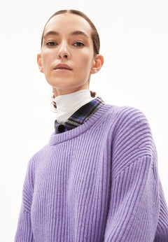Armedangels W's Naaruko knit - Organic cotton, recycled wool & organic wool Purple Stone Shirt