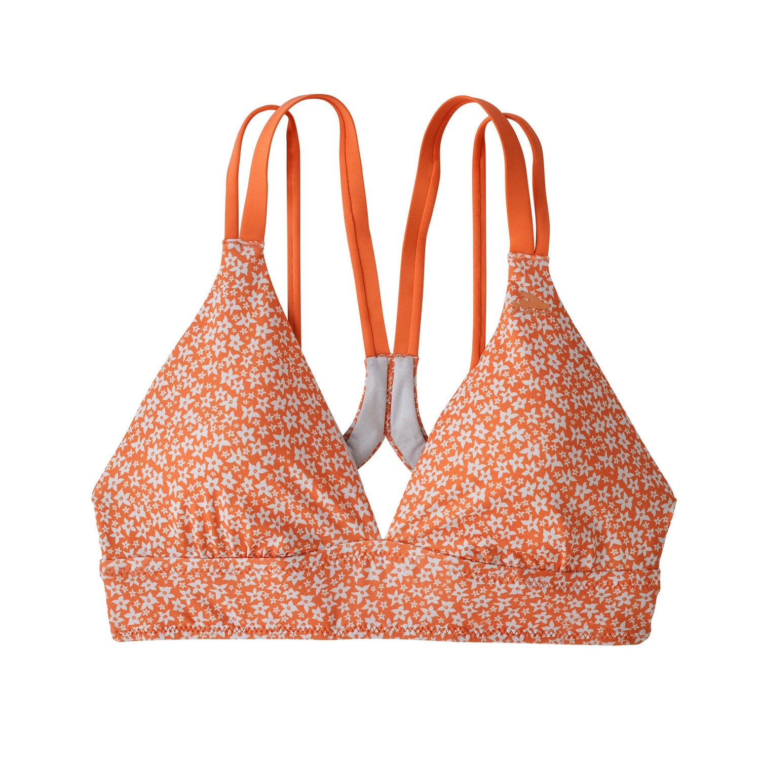 Patagonia W's Nanogrip Sunset Swell Bikini Top - Recycled Plastic Bell Flower: Tigerlily Orange Swimwear
