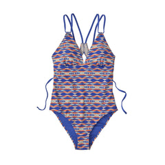 Patagonia W's Nanogrip Sunset Swell Swimsuit - Recycled Plastic Coast Highway Small: Float Blue Swimwear