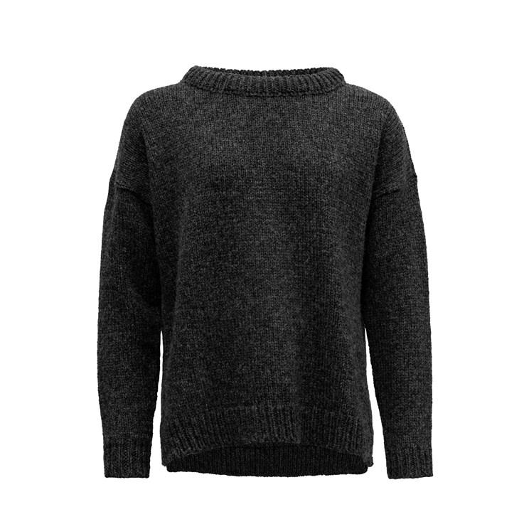Devold W's Nansen Split Seam Sweater - 100% Wool Anthracite Shirt