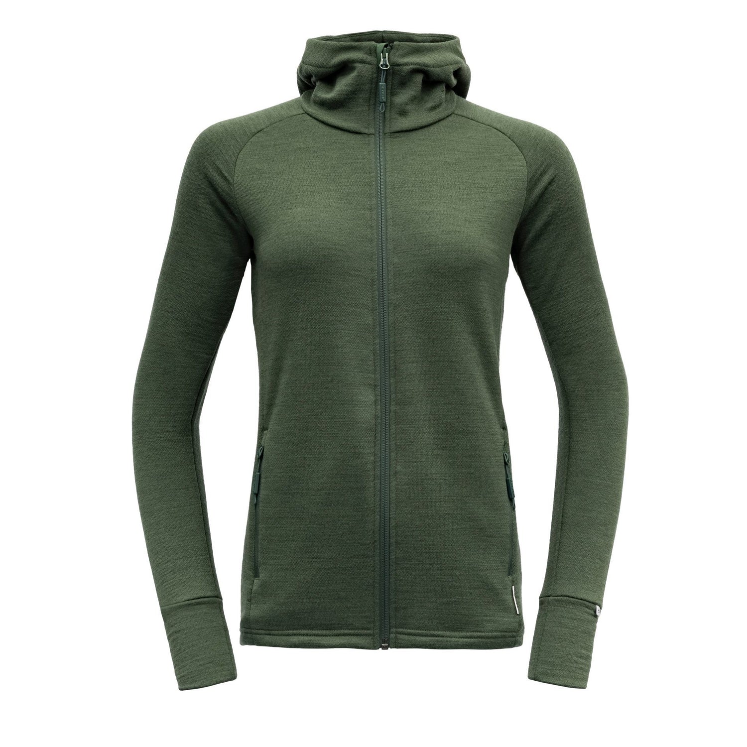 Devold W's Nibba Jacket with Hood - 100% Merino Wool Forest Melange Shirt