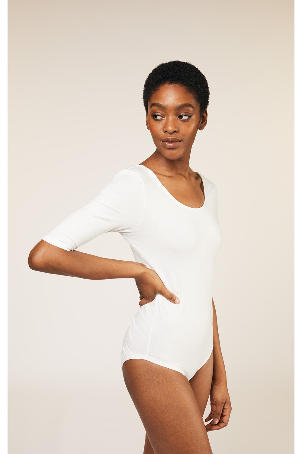 People Tree W's Nicole Bodysuit - Organic cotton Eco White Underwear