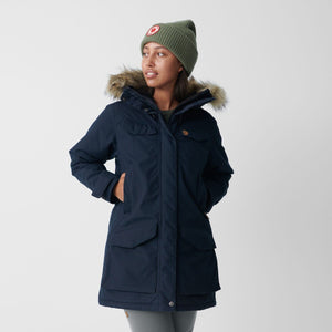 Fjällräven W's Nuuk Parka - Recycled Nylon and Recycled Polyester Dark Navy