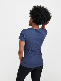Pure Waste W's O-neck T-shirt - Recycled Cotton & Recycled Polyester Navy Melange Shirt