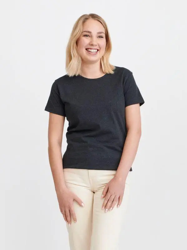W's O-neck T-shirt - Recycled Cotton & Recycled Polyester Shirt Pure Waste Anthracite XS