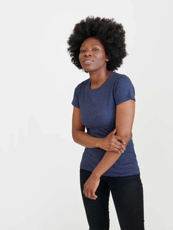 W's O-neck T-shirt - Recycled Cotton & Recycled Polyester Shirt Pure Waste Navy Melange XS