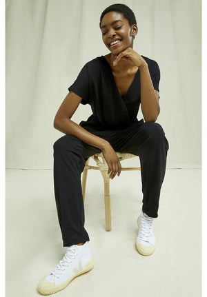 People Tree W's Oliana Jumpsuit - Organic Cotton Black
