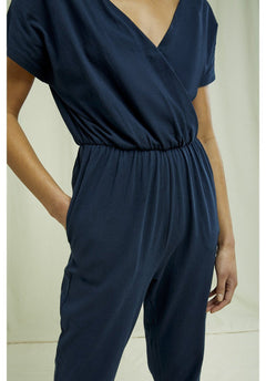 People Tree W's Oliana Jumpsuit - Organic Cotton Navy Onepieces