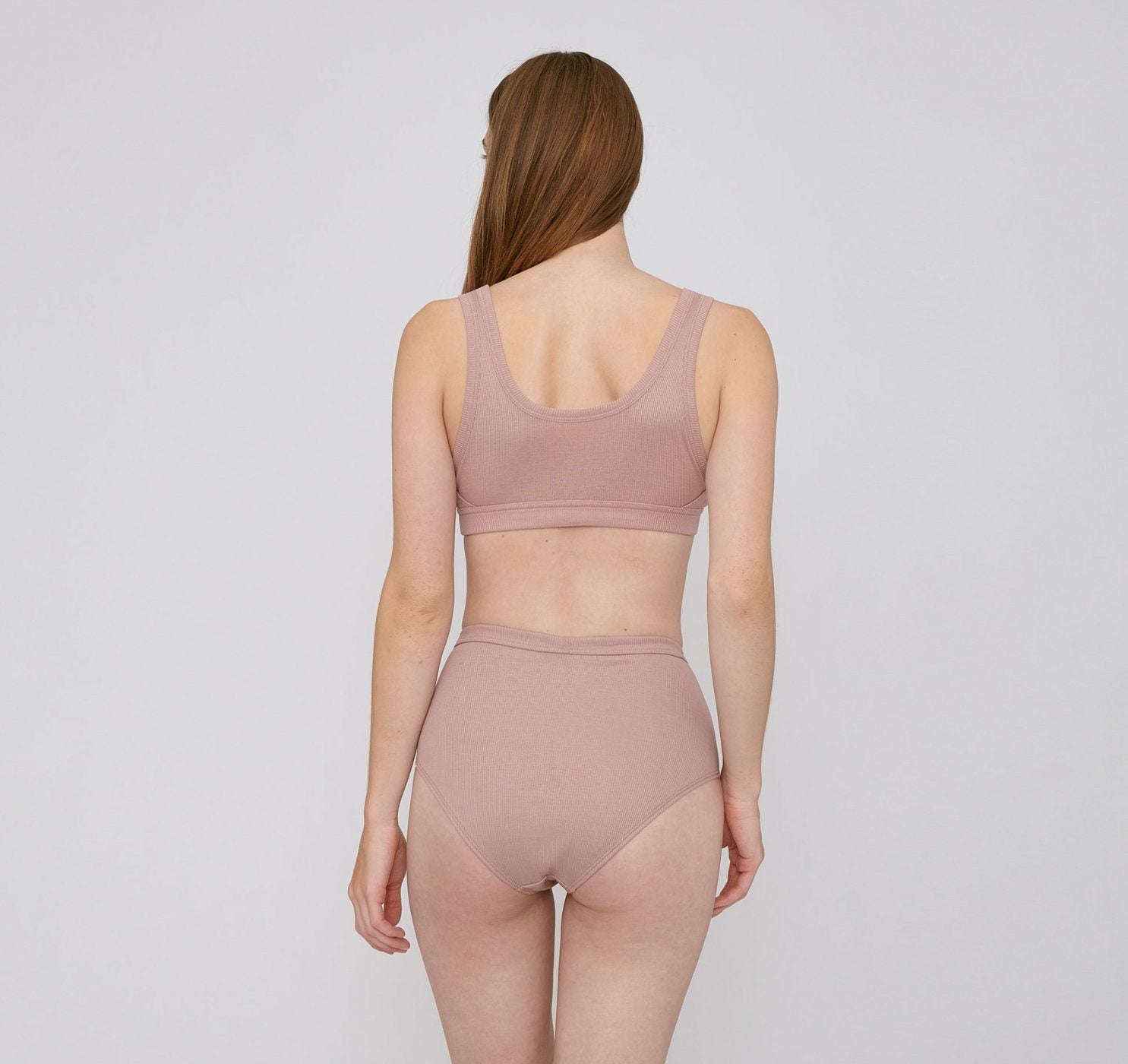 Organic Basics W's Organic Cotton Rib-Flex Super High-Rise Briefs 2-Pack Dusty Rose Underwear