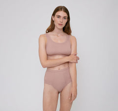 Organic Basics W's Organic Cotton Rib-Flex Super High-Rise Briefs 2-Pack Dusty Rose Underwear