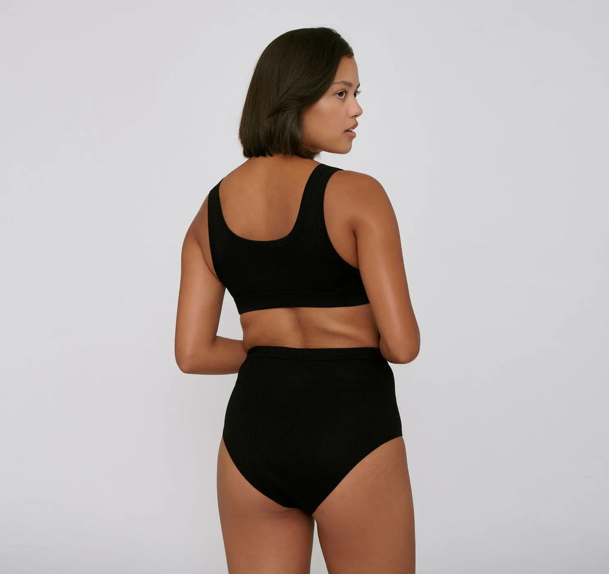 Organic Basics W's Organic Cotton Rib-Flex Super High-Rise Briefs 2-Pack Black Underwear