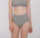 Organic Basics W's Organic Cotton Rib-Flex Super High-Rise Briefs 2-Pack Grey Melange Underwear