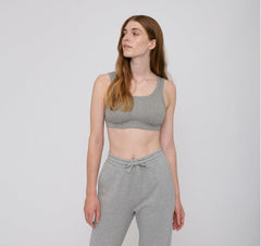 Organic Basics W's Organic Cotton Rib-Flex Tank Bra Grey Melange Underwear