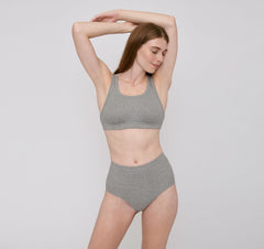 Organic Basics W's Organic Cotton Rib-Flex Tank Bra Grey Melange Underwear