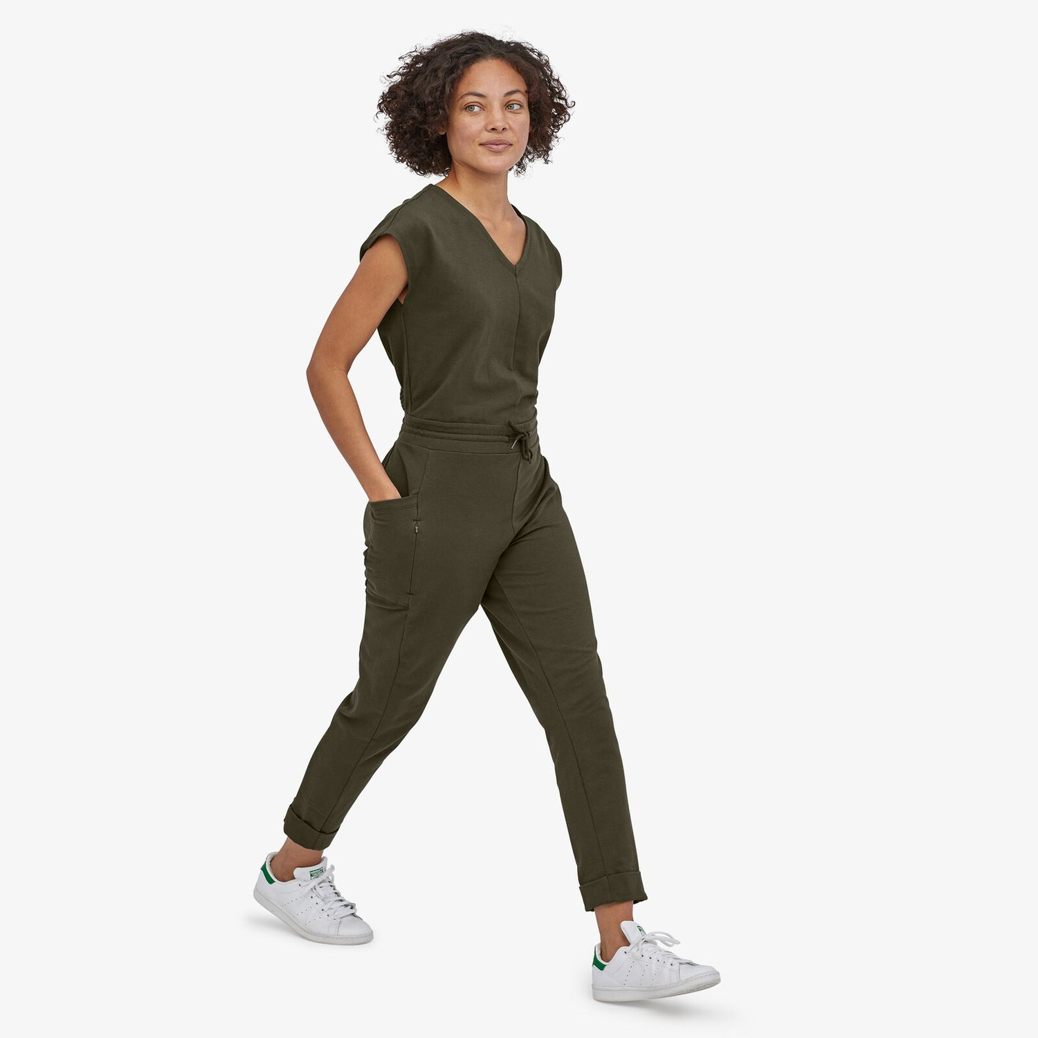 Patagonia W's Organic Cotton Roaming Jumpsuit Basin Green Pants