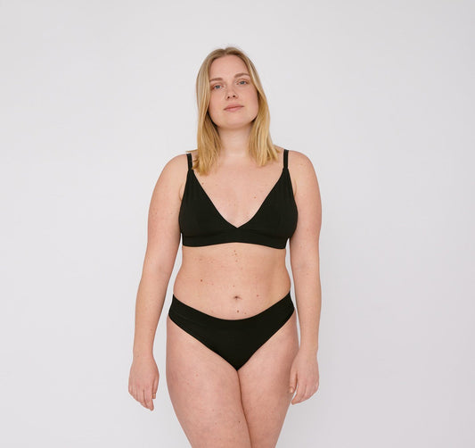 Organic Basics W's Organic Cotton Thong 2-pack Black Underwear