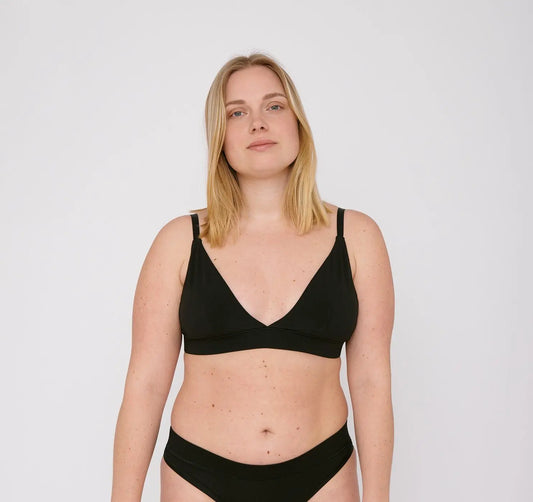 Organic Basics W's Organic Cotton Triangle Bra Black Underwear