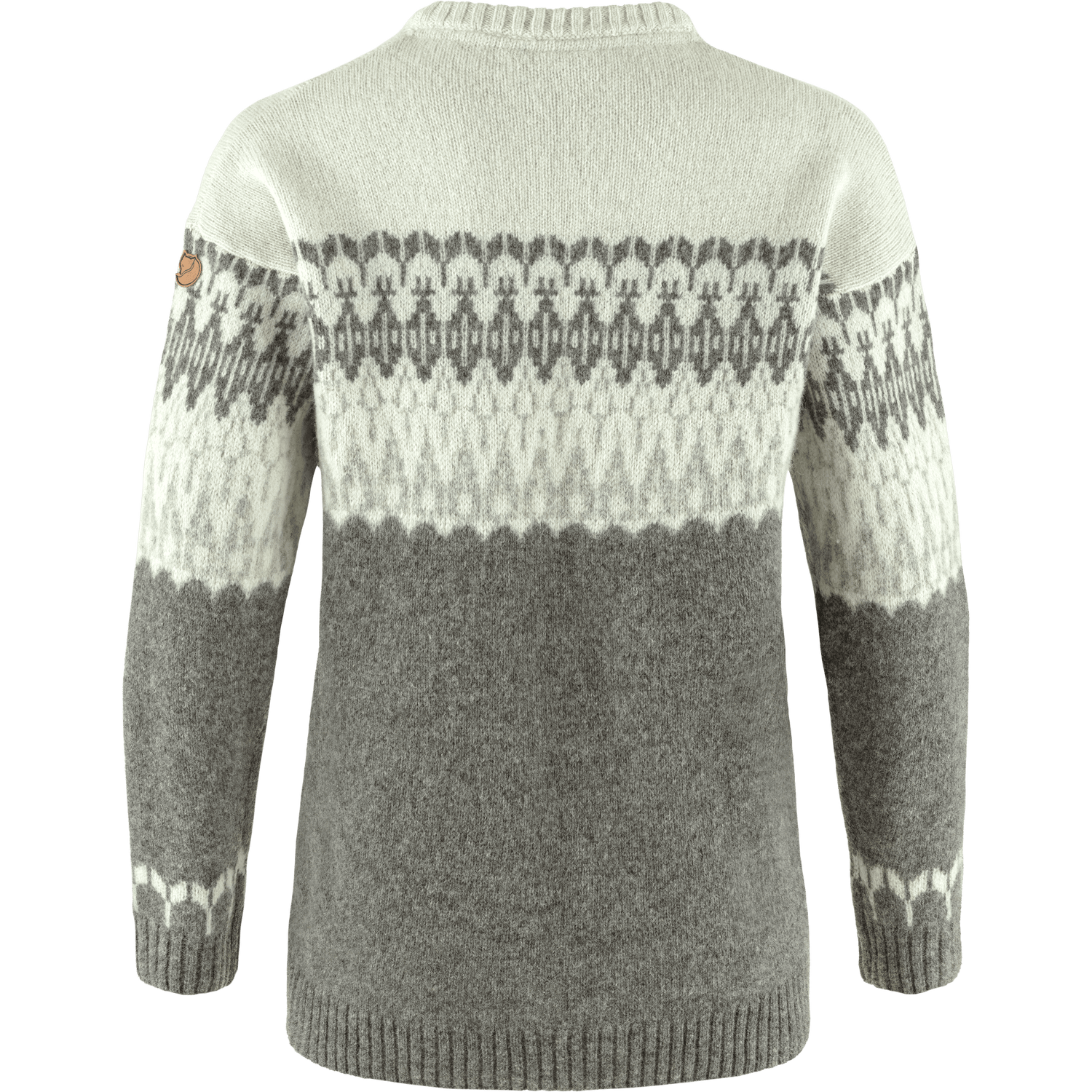 Fjällräven W's Övik Path Knit - 100% Wool Grey-Chalk White Shirt