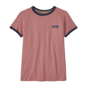 Patagonia W's P-6 Label Organic Ringer Tee - Organic Cotton Light Star Pink