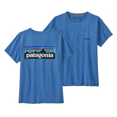 Patagonia W's P-6 Logo Responsibili-Tee - Recycled Cotton & Recycled Polyester Blue Bird Shirt