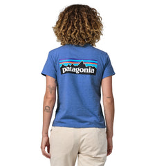 Patagonia W's P-6 Logo Responsibili-Tee - Recycled Cotton & Recycled Polyester Blue Bird Shirt