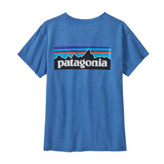 Patagonia W's P-6 Logo Responsibili-Tee - Recycled Cotton & Recycled Polyester Blue Bird Shirt