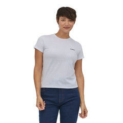 Patagonia W's P-6 Logo Responsibili-Tee - Recycled Cotton & Recycled Polyester White Shirt