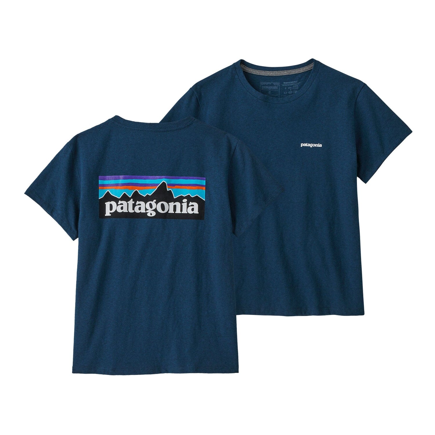 Patagonia W's P-6 Logo Responsibili-Tee - Recycled Cotton & Recycled Polyester Tidepool Blue Shirt