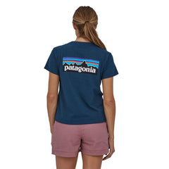 Patagonia W's P-6 Logo Responsibili-Tee - Recycled Cotton & Recycled Polyester Tidepool Blue Shirt